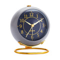 rjuwurv Metal Desk Alarm Clock, Retro Bedroom Table Vintage Analog Alarm Clock, Silent Non-Ticking Gold Alarm Clock, Bedside D  