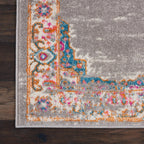 Nourison Passion Grey 2'2' X 7'6' Area Rug, Boho, Traditional, Easy Clean, Non Shedding, Bed Room, Living Room, Hallway, (8' Runner)