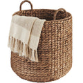 Best Choice Products Round Storage Basket w/Handles, Handwoven Water Hyacinth, Plant Holder, Storage Organizer Tote Bin for Bedr