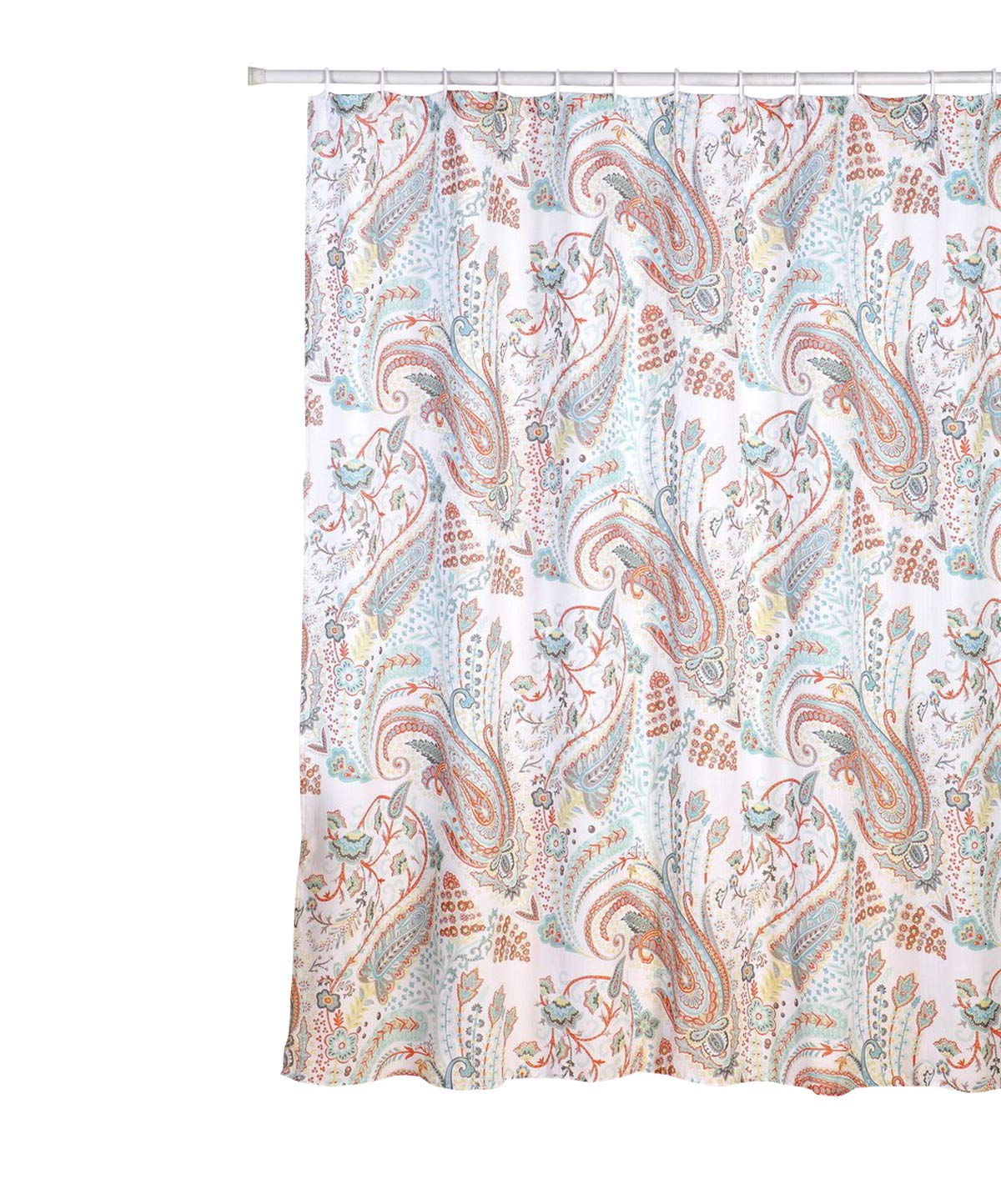 Kashi Home Zoey Fabric Shower Curtain, Paisley Floral Print, 70'X70'