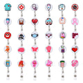 Yealque 30 Pack Nurse Badge Holder Retractable Nursing Id Reels Clips Cute For Doctor Medical Health Hospital Office Worker Gift