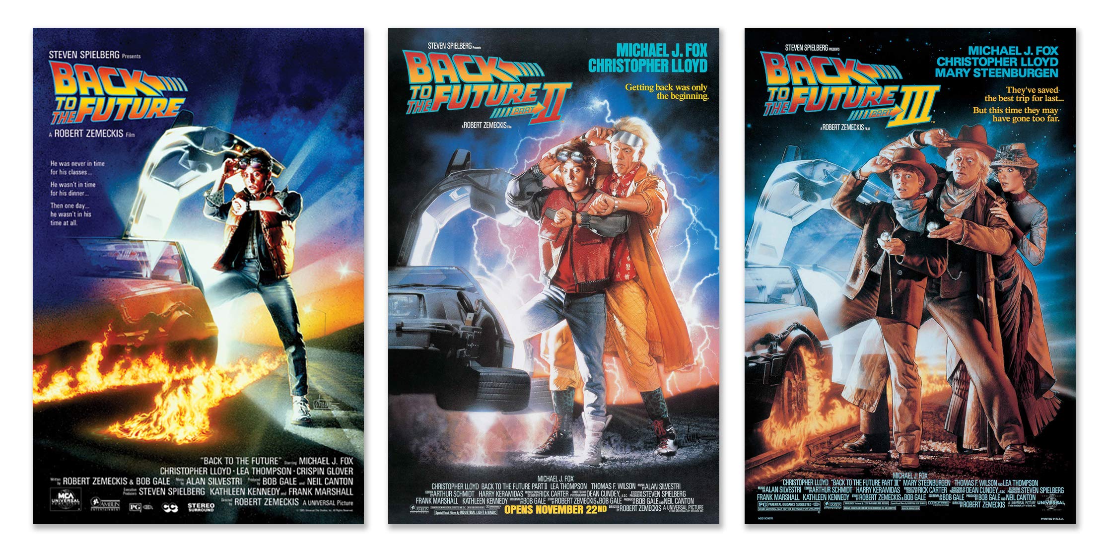 Poster Stop Online Back To The Future I, Ii & Iii - Movie Poster Set (Regular Styles) (Size 24 X 36 Each)