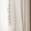 Deeprove White Boho Curtains 72 Inches Long With Tassel For Bedroom Living Room,Bohemian Embroidery Farmhouse Cream Weighted Cot