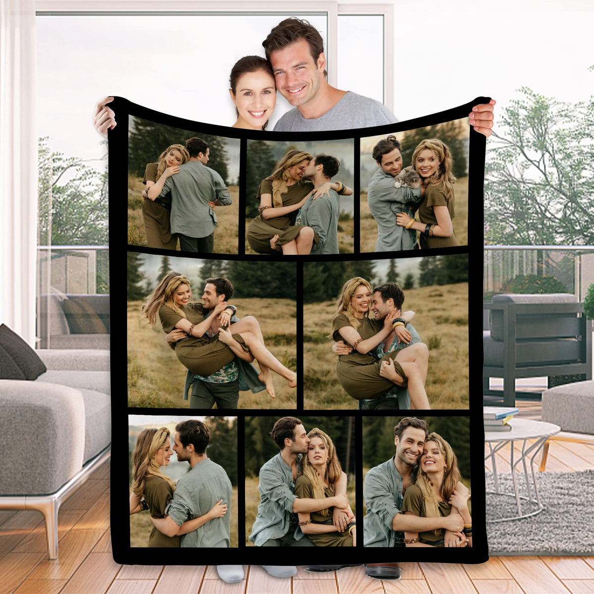 Personalized Birthday Gift For Couple Anniversary Blanket With Customized Picture - I Love You Gifts For Her Him - Boyfriend Gir