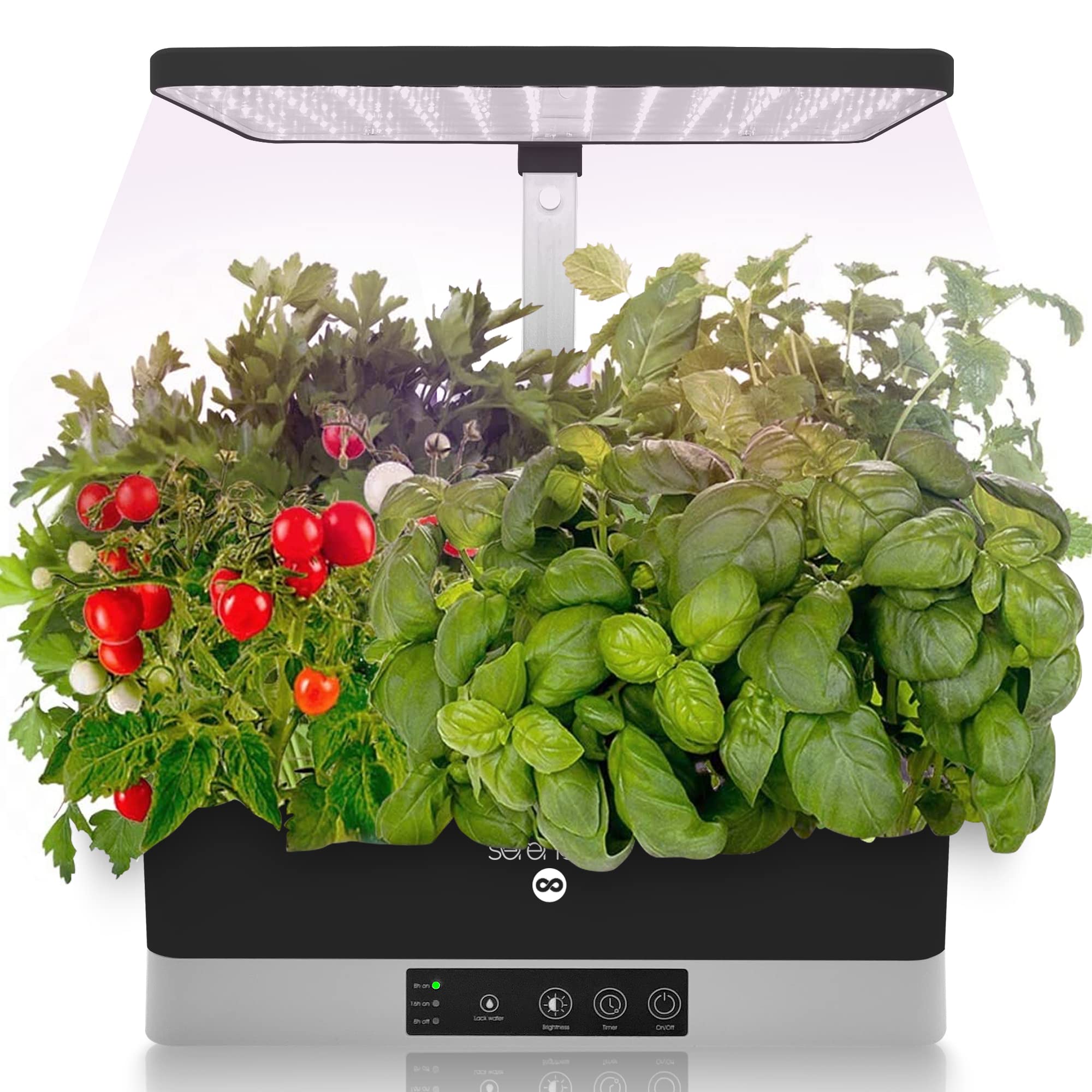 Serenelife Hydroponic Herb Garden 11 Pods, Indoor Growing System,Smart Indoor Plant System W/Height Adjustable Led Grow Light (B