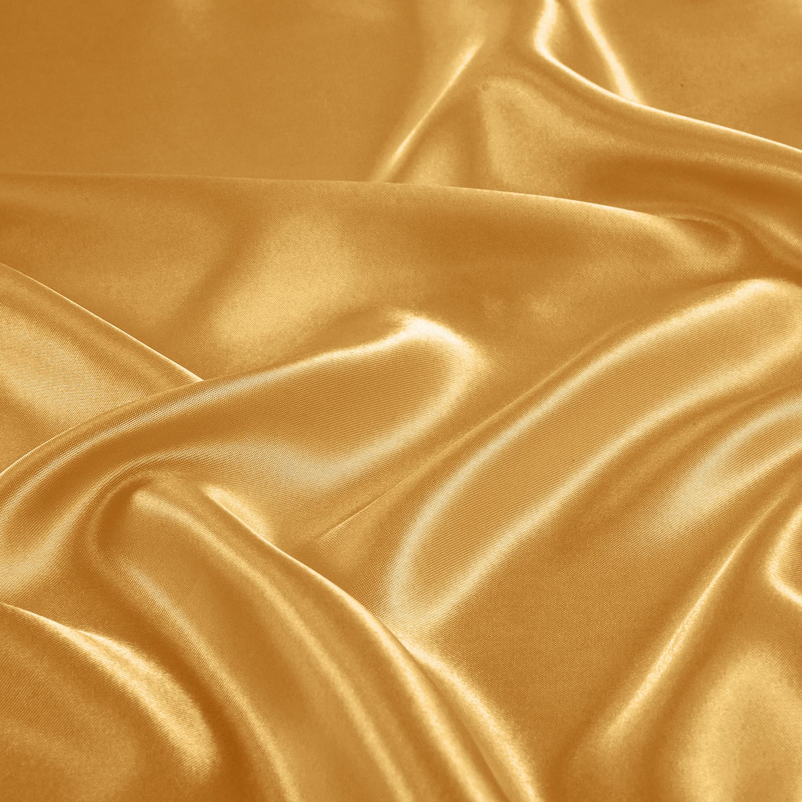 Treely 6 Piece Satin Sheets Queen Size Silky Smooth Gold Satin Sheet Set With Deep Pocket, Satin Fitted Sheet, Flat Sheet, 4 Sat