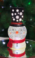 Christmas Tabletop Decor, Snow Globe Water Spinning LED Lighted Snowman, Battery Operated (not Included) (9.4 H x 5.5 W x 4.8 D)