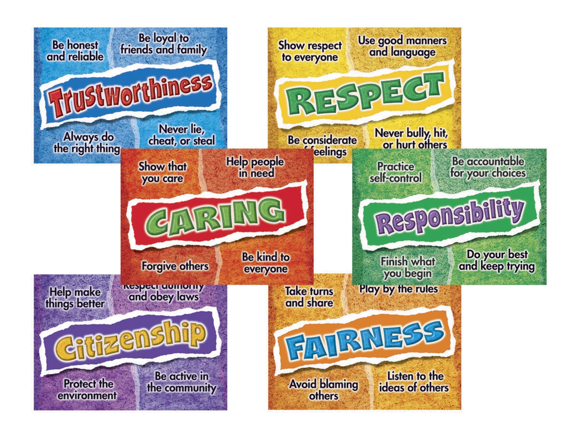 Trend Enterprises, Inc. T-A67913 Character Choices Argus Posters Combo Pack, 6 Pieces