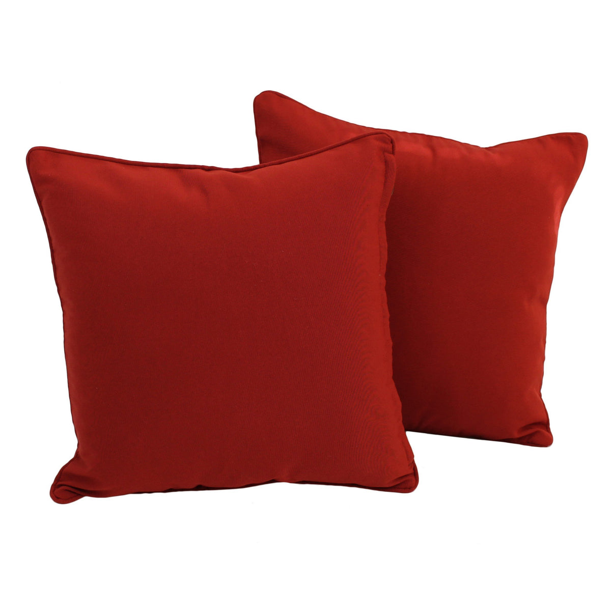 Blazing Needles Corded Microsuede Square Throw Pillow, 18&quot;, Ruby Red 2 Count