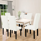 Easy-Going 100% Waterproof Dining Room Chair Cover Set Of 6, Stretch Jacquard Parson Chair Slipcover Removable Washable Chair Protector For Home, Restaurant, Banquet (Large, Cream)