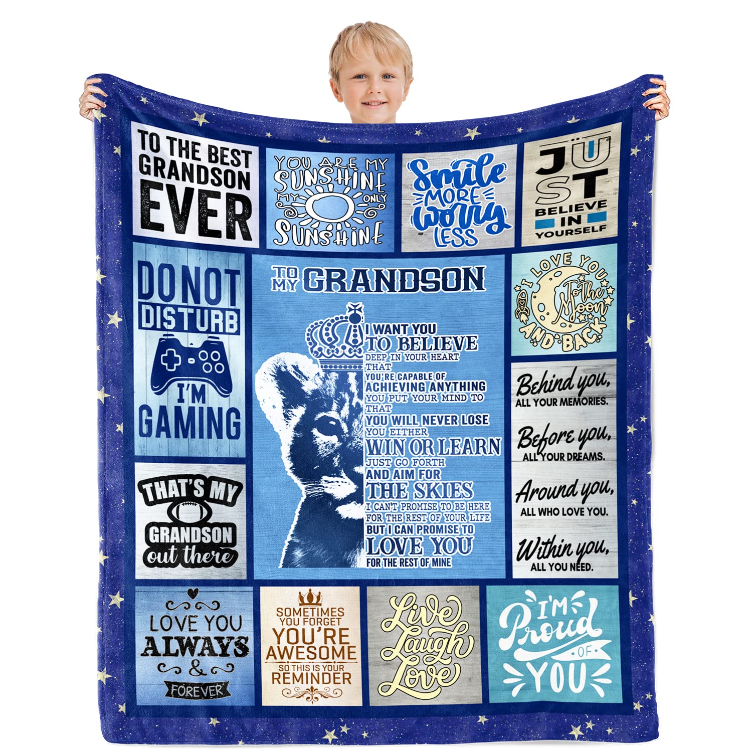 Grandson Gifts From Grandma Grandpa, Blanket For Grandson, Gifts For Grandson, Grandson Birthday Gifts, Best Grandson Ever Gift
