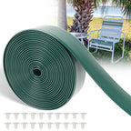Lukloy 2' Wide Vinyl Straps For Patio Chairs Repair 20Ft Long Patio Garden Furniture Replacement Straps With 20 Rivets, Dark Green