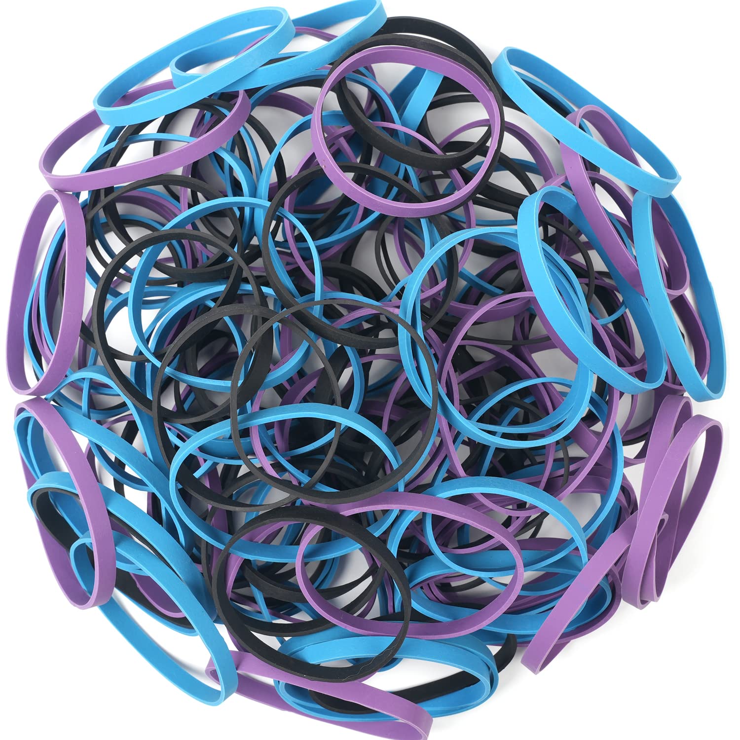 Amuu Rubber Bands Size 64 Rubber Band 227G/0.5 Lb #64 Purple Blue Black Rubber Band For Office Supply Home Money File Folders St