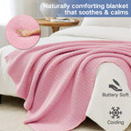 Guohaoi Knitted Weighted Blanket(Pink 50''X60'' 7Lbs),Home D  Cor Cooling Throw Blanket For Hot Sleepers,Hand Made Chunky Knit H