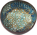 ChezMax Natural Coconut Bowl Mother of Pearl Inlaid Shell Bowls Key Bowl for Entryway Table Candy Container Nuts Holder Fruits &