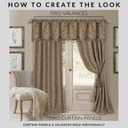 Elrene Home Fashions Mia Jacquard Scroll Blackout Window Curtain, 52'' X 95'' (1 Panel), Taupe