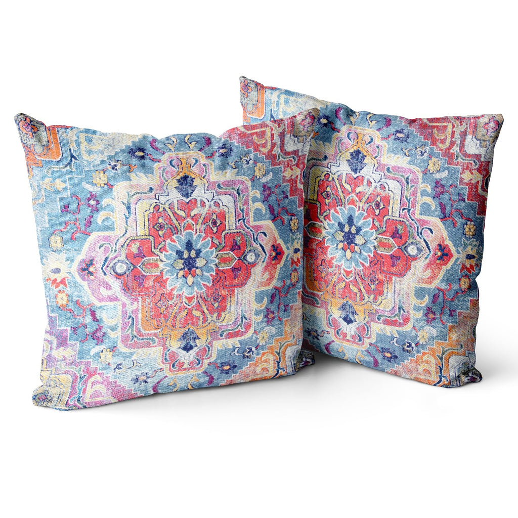 Snycler Antique Boho Hereke Rug Print Boho Throw Pillow Cover 20X20 Inch Set Of 2 Double Sided Decorative Soft Throw Pillow Case
