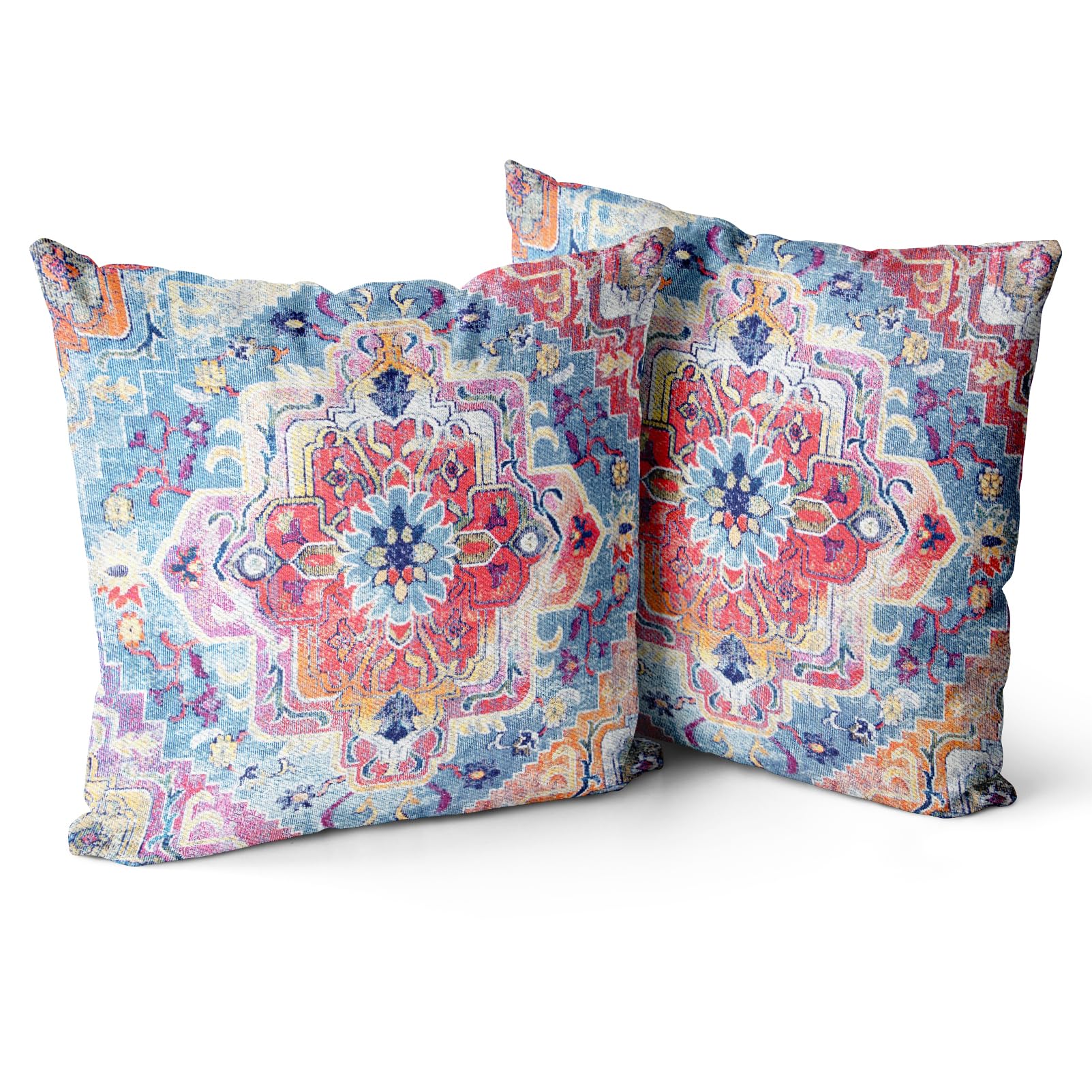 Snycler Antique Boho Hereke Rug Print Boho Throw Pillow Cover 20X20 Inch Set Of 2 Double Sided Decorative Soft Throw Pillow Case