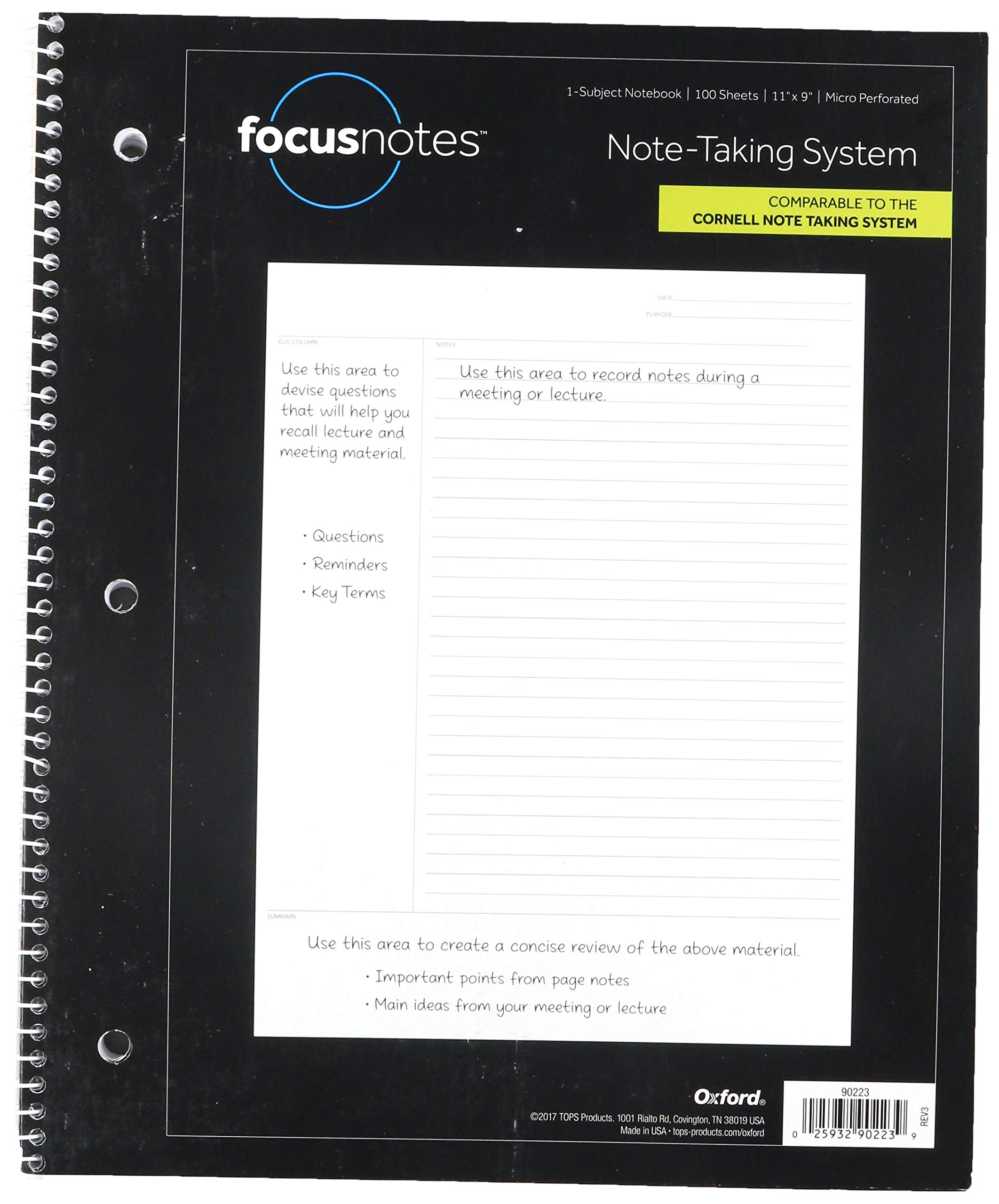 Wholesale Case Of 25 - Tops Idea Collection Focus Notes Notebook-Cornell Note Takings Sys Notebook, 20 Lb, 11'X9', 100Sh, We