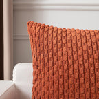 Kevin Textile Pack Of 2 Corduroy Decorative Throw Pillow Covers 12X20 Inch Soft Boho Striped Pillow Covers Modern Farmhouse Home Decor For Spring Sofa Living Room Couch Bed Rust