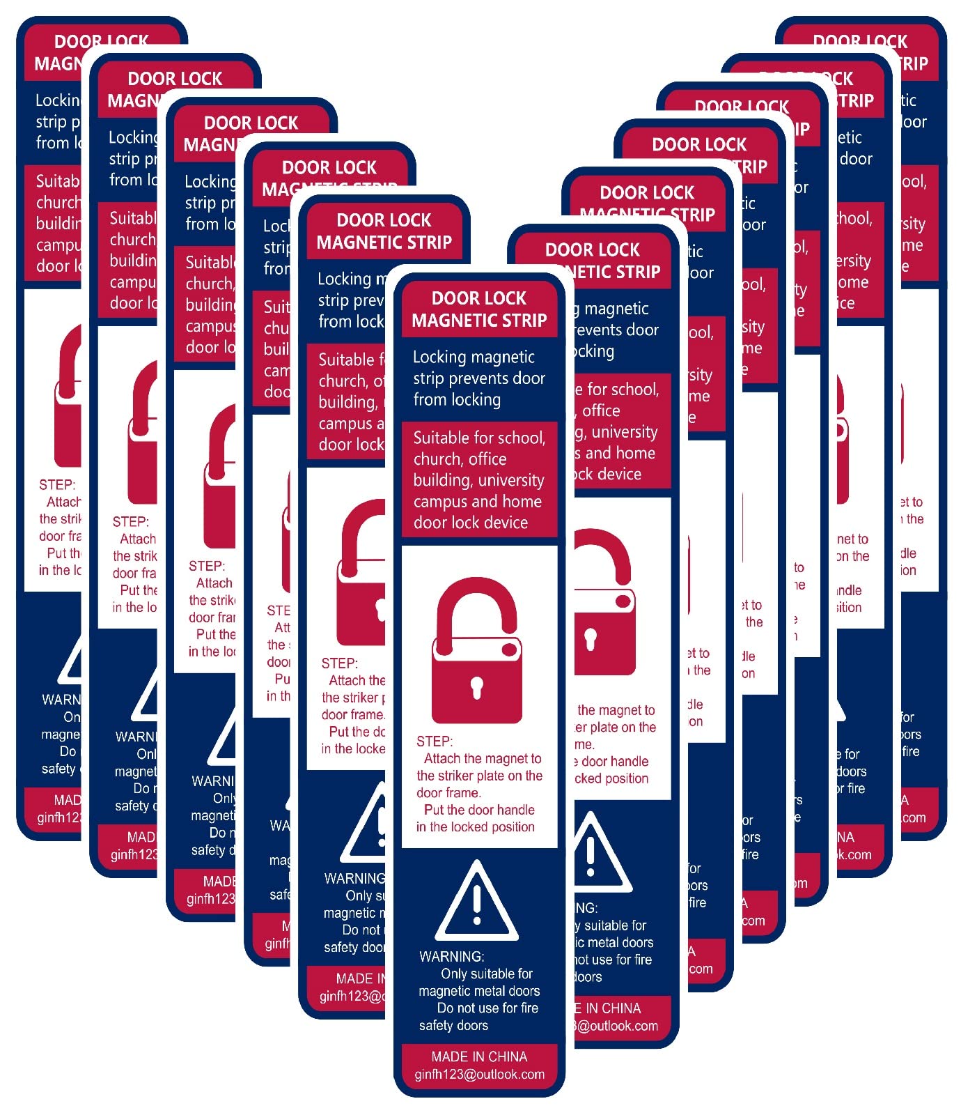 12 Pack Magnetic Tape Magnetic Lockdown Strips Iron Door Magnet Security Devices School Office Effective Emergency Lockdowns (Ye