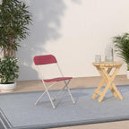 Flash Furniture Hercules Series Plastic Folding Chair - Red - 650LB Weight Capacity Comfortable Event Chair - Lightweight Folding Chair