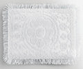 Montgomery Ward White Sham, 100% Cotton, Soft And Cozy Floral Design With Fringe, Tufted Decorative Pillow Cover (White, Standar