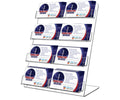 Marketing Holders Business Cards Holder 8 Pockets For 3.5' X 2' Contact Info Cards Slant Back Clear Plastic Countertop Display
