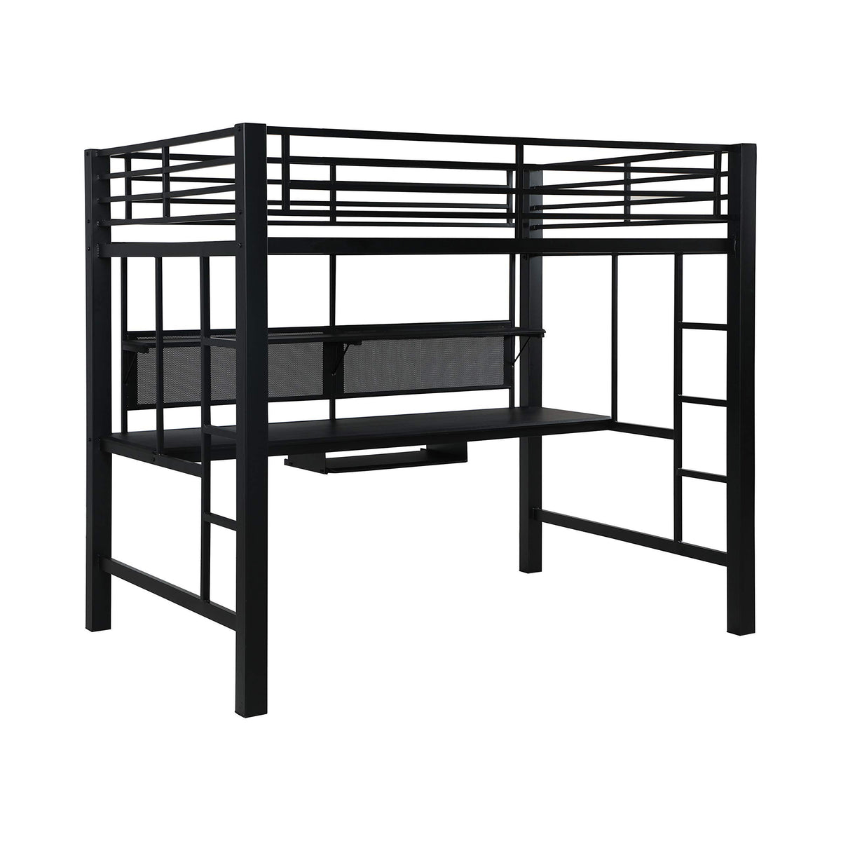 Coaster Avalon Full Workstation Loft Bed Black