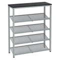 Vasagle Shoe Rack For Entryway, 5-Tier Shoe Rack Organizer With Storage Shelves And Spacious Top, Freestanding, Adjustable, Industrial, Charcoal Grey And Metallic Silver Ulbs038E22