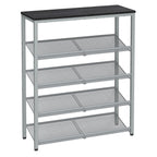 Vasagle Shoe Rack For Entryway, 5-Tier Shoe Rack Organizer With Storage Shelves And Spacious Top, Freestanding, Adjustable, Industrial, Charcoal Grey And Metallic Silver Ulbs038E22