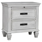 Coaster Home Furnishings Franco Farmhouse 4-Piece Bedroom Set Queen Size Panel Bed Frame 57-inch Headboard Distressed White 205331Q-S4