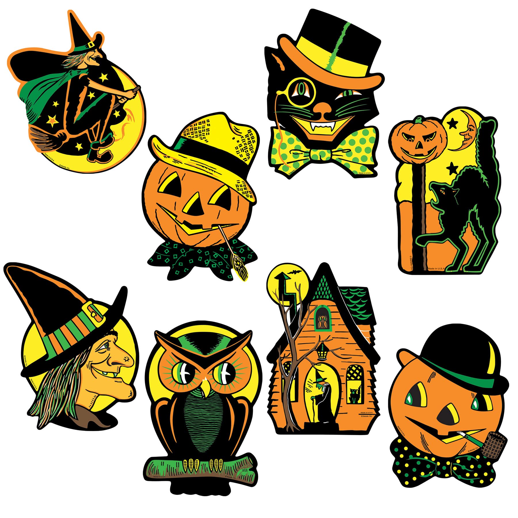 Beistle Packaged Halloween Cutouts - Multicolor, 8.5 - 9.25 Size, Perfect for Halloween Decorations and Parties