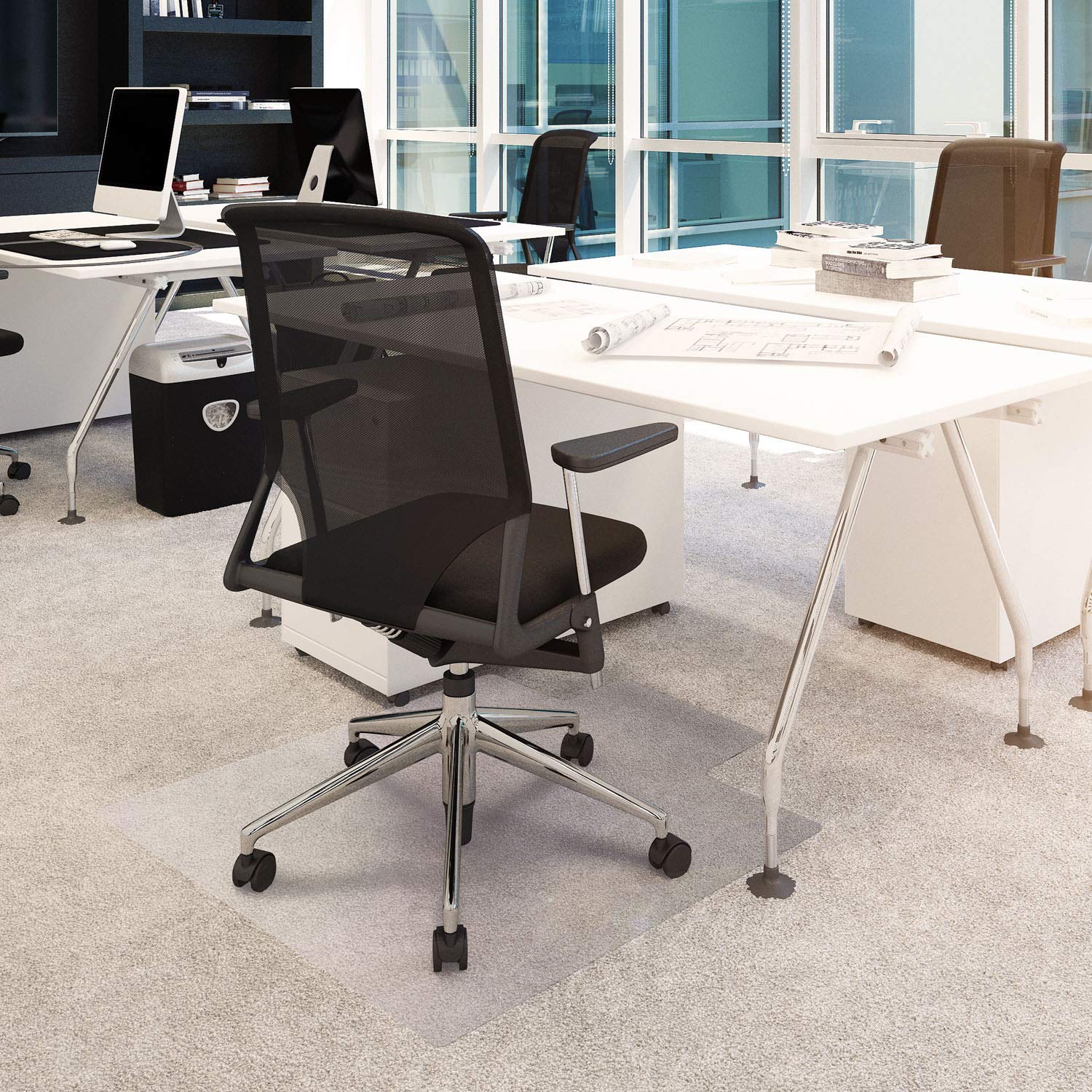 Floortex® Advantagemat® Vinyl Lipped Chair Mat for Carpets up to 3/8" - 45" x 53"