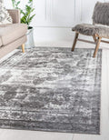 Unique Loom Sofia Collection Area Rug - Salle Garnier (7 10 x 11 Rectangle, Gray/ Ivory)