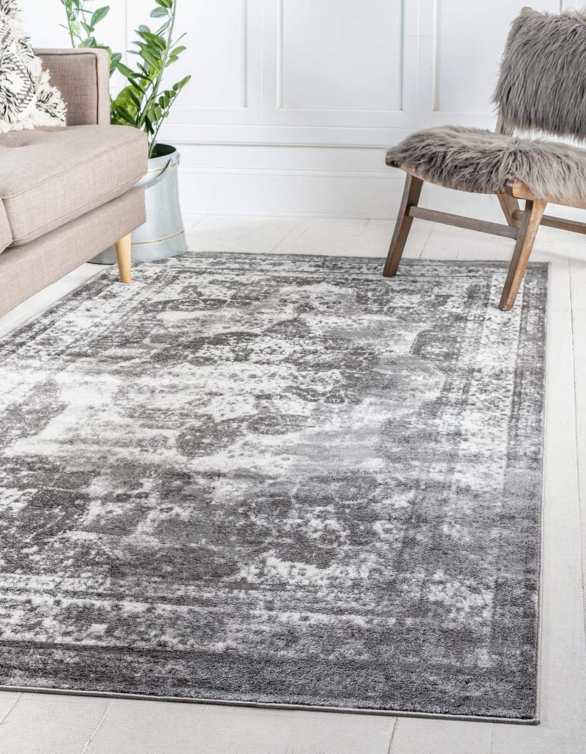 Unique Loom Sofia Collection Area Rug - Salle Garnier (3 3 x 5 3 Rectangle, Gray/ Ivory)