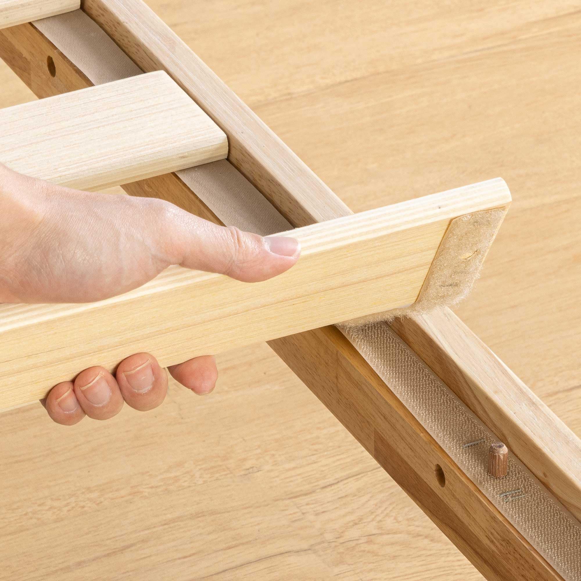 Mellow Naturalista Classic 12 Inch Solid Wood Platform Bed With Wooden Slats, Full, White Wash