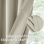 Bgment Short Blackout Curtains 36 Inches Length For Kitchen Camper - Rod Pocket Thermal Insulated Small Window Drapes For Bathroom Basement, Light Camel, 2 Panels, 34 X 36 Inch