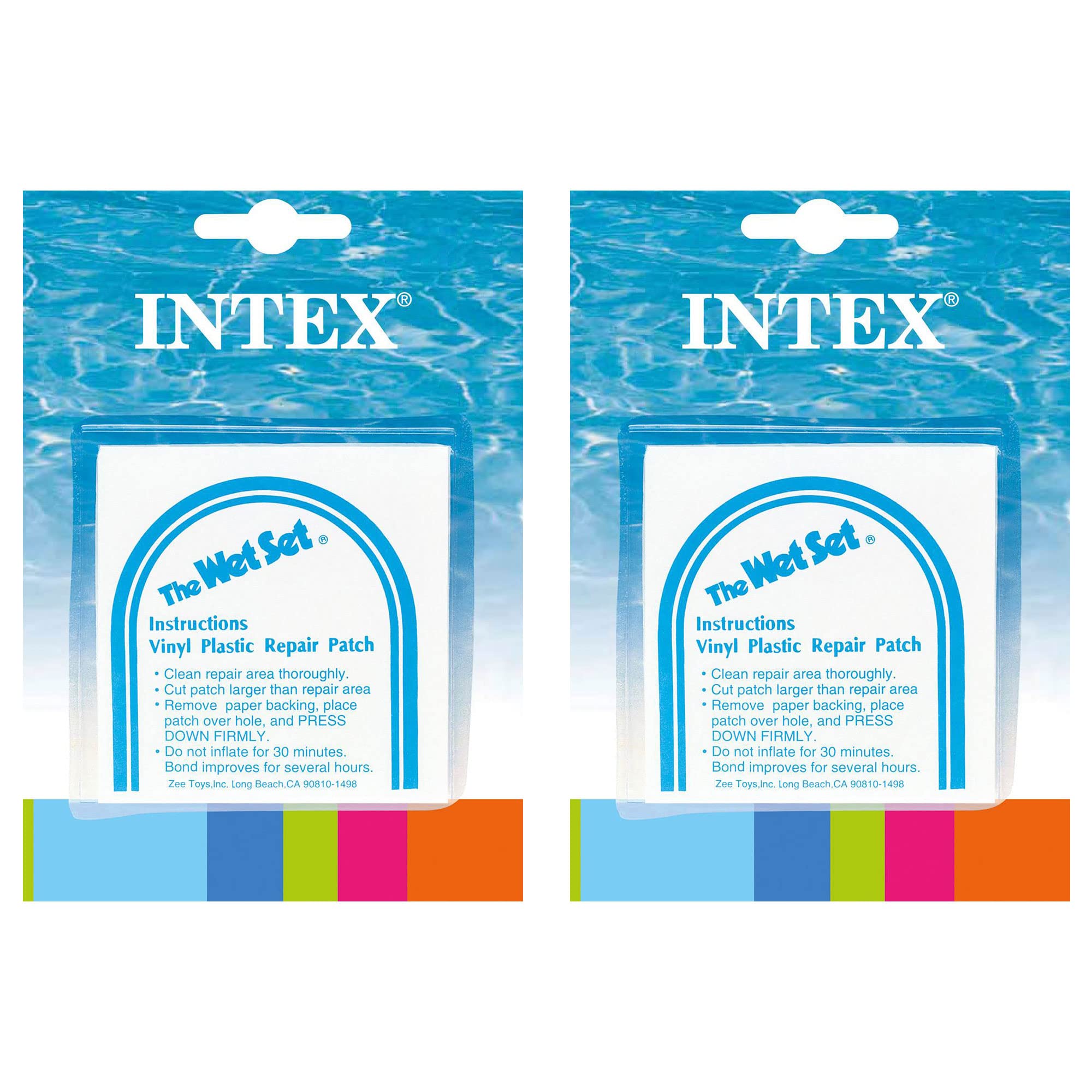 Intex Wet Set Adhesive Vinyl Plastic Swimming Pool Tube Repair Patch, 12 Pack