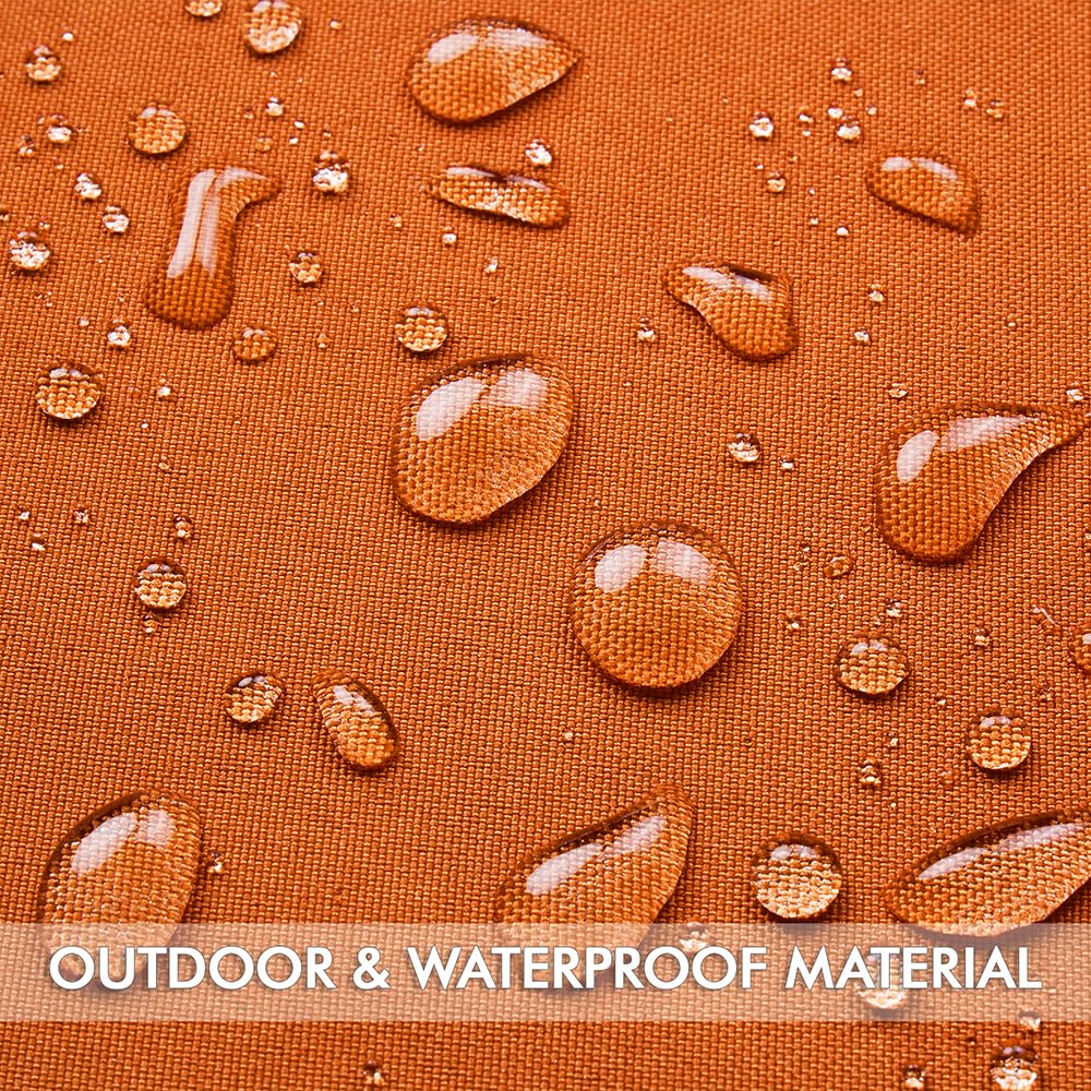 Miulee Pack Of 2 Outdoor Waterproof Pillow Covers Decorative Farmhouse Throw Pillow Covers Square Solid Color Couch Pillow Covers For Patio Tent Bed Sofa Living Room 18X18 Inch Orange