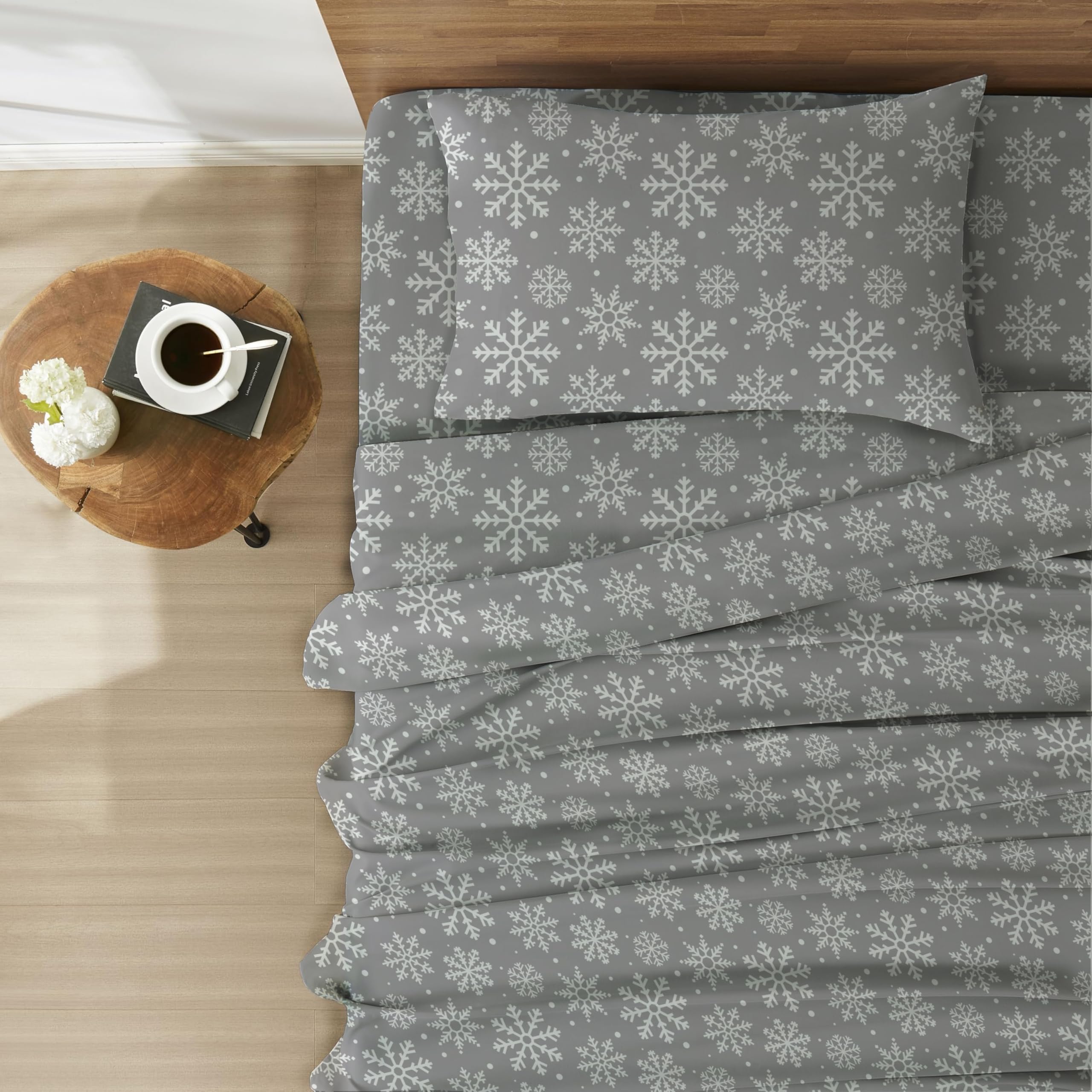 Bliss Casa 4 Piece 100% Cotton Flannel Sheet Set King - High Gsm Deep Pockets, Warm Breathable Flannel Sheet Set. Flannel Bed Se