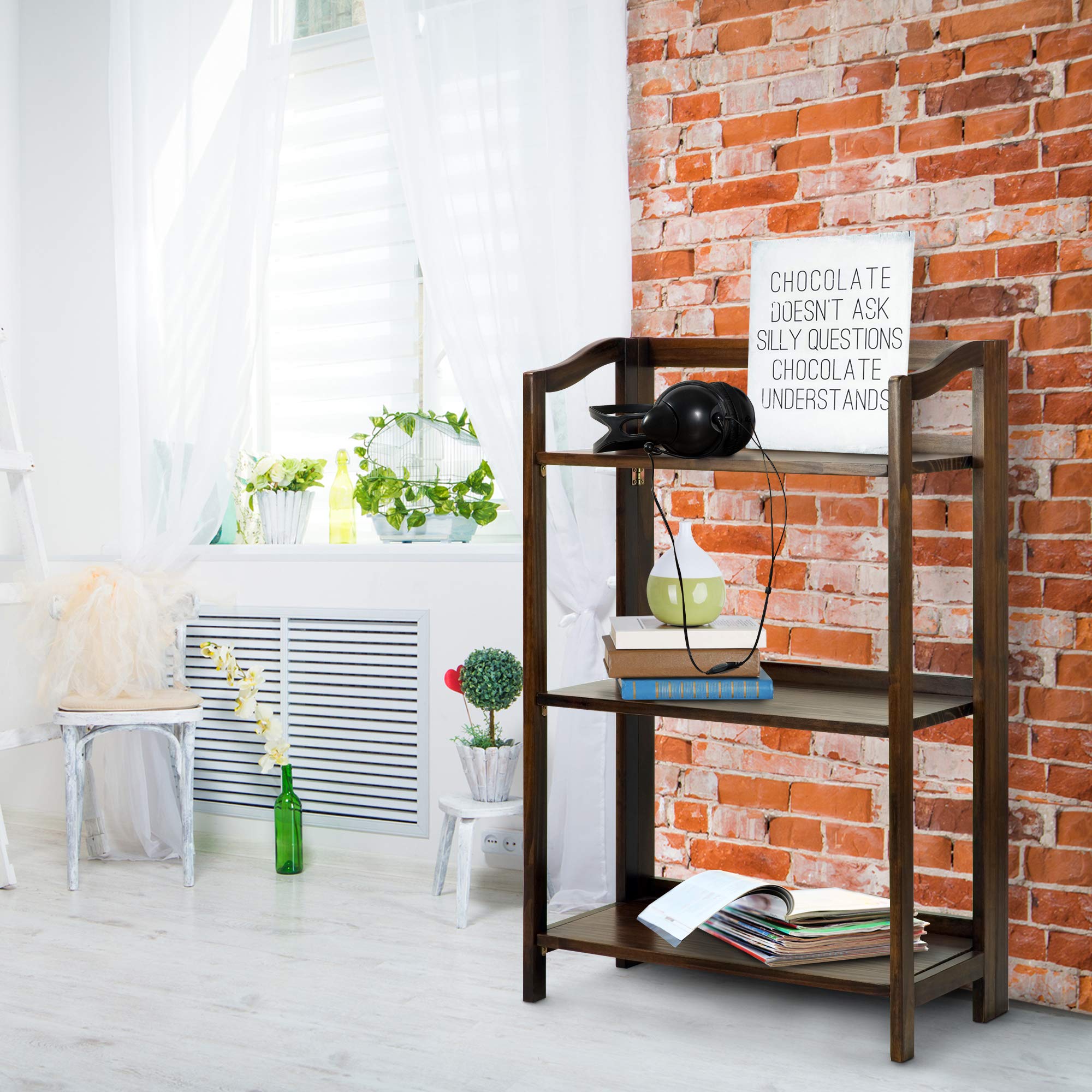 Casual Home Stratford 3-Shelf Folding Bookcase-Espresso