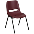 Flash Furniture HERCULES Series 880 lb. Capacity Burgundy Ergonomic Shell Stack Chair with Black Frame