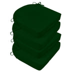Basic Beyond Patio Chair Cushions, 4Pc Memory Foam Furniture Cushion, Forest Green, 19X19X3 Round Corner, Waterproof Outdoor Sea