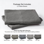 Phf Ultra Soft Waffle Weave Euro Shams Pillow Covers 26' X 26' 2 Pack, No Filling, Breathable Skin-Friendly Euro Throw Pillow Covers For Bed Couch Sofa, Grey