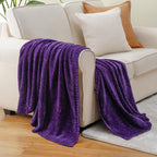 Battilo Home Chenille Knitted Throw Blanket For Couch, Decorative Cozy Dark Purple Throw Blanket For Bed Sofa Outdoor, Super Sof