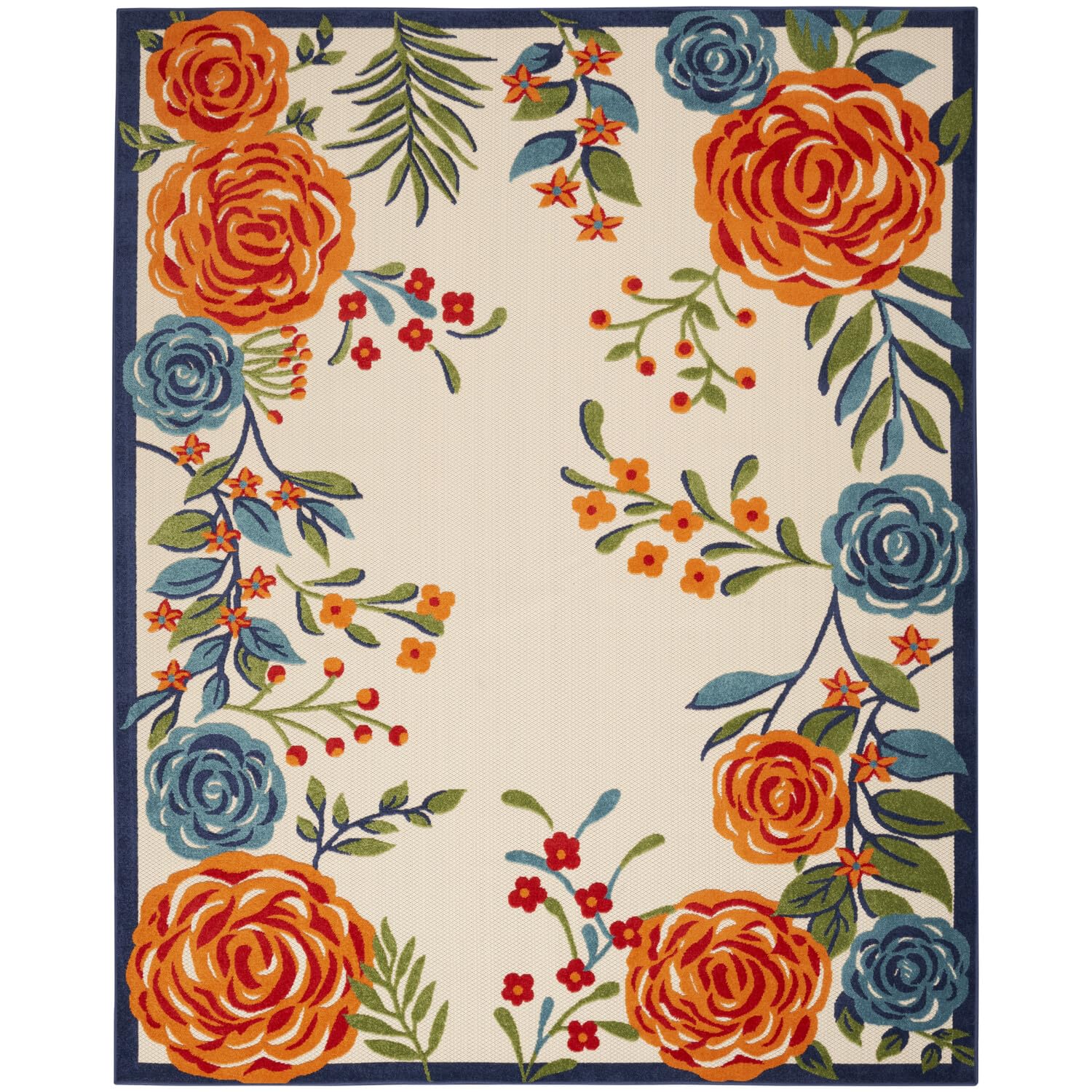 Nourison Aloha Indoor-Outdoor Modern Multicolor 3'6' X 5'6' Area Rug, Easy Cleaning, Non Shedding, Bed Room, Living Room, Dining Room, Kitchen (4X6)