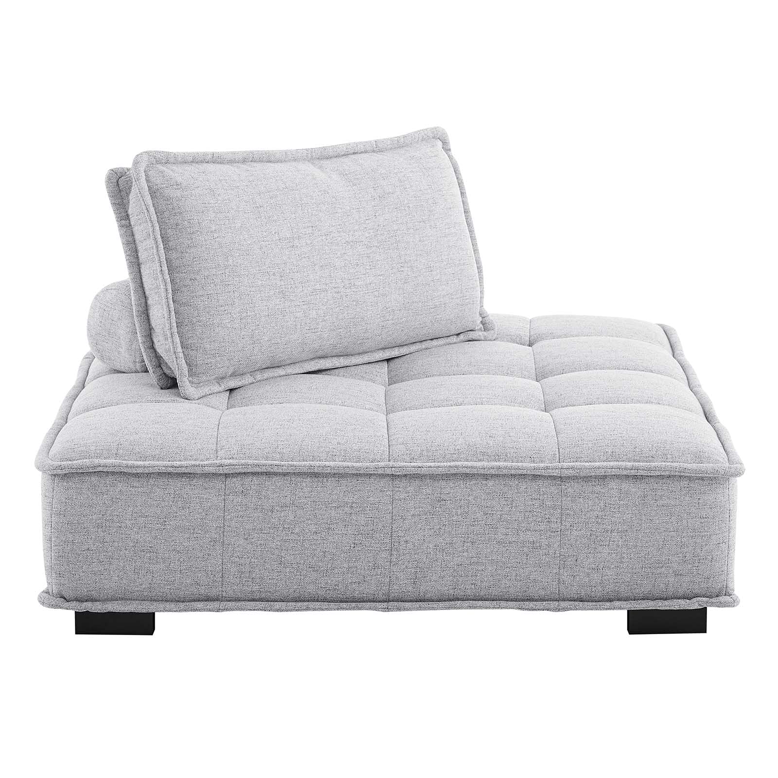 Modway Saunter Tufted Fabric Armless Chair, Light Gray