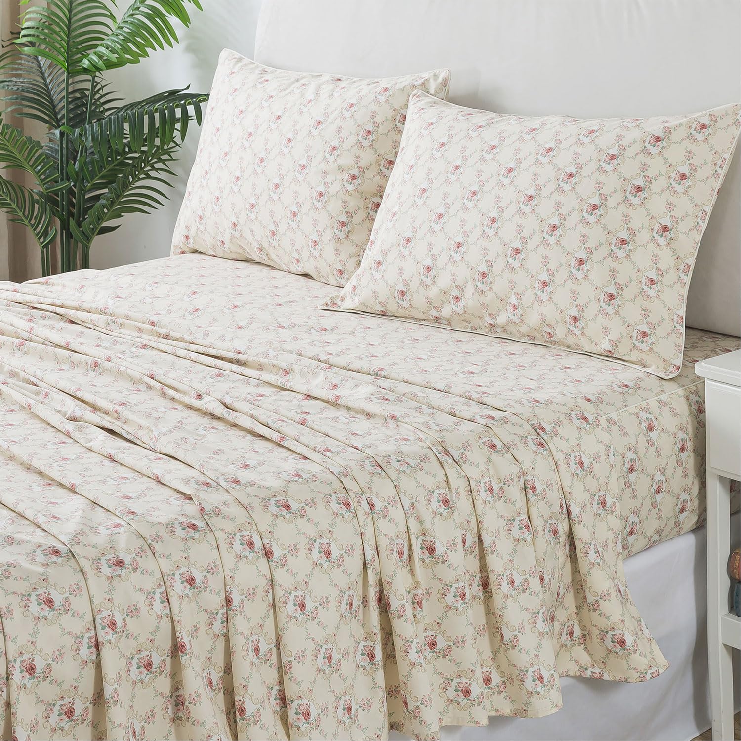 Fadfay Twin Xl Floral Sheets For College Percale Cotton Ink Grey Floral Sheets Hydrangea Patterned Bed Sheet Shabby Vintage Chic