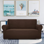Znsayotx Super Stretch Couch Cover Love Seat Sofa Covers For Living Room Dogs Pet Friendly Furniture Protector Spandex Loveseat Slipcovers With Anti Slip Foam Sticks (Coffee, Loveseat)